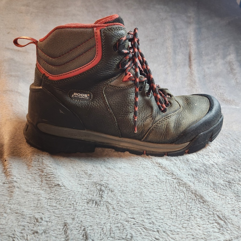 Bogs Boots Mens 11.5 Black Leather Bedrock II 6" Waterproof Composite Toe Work